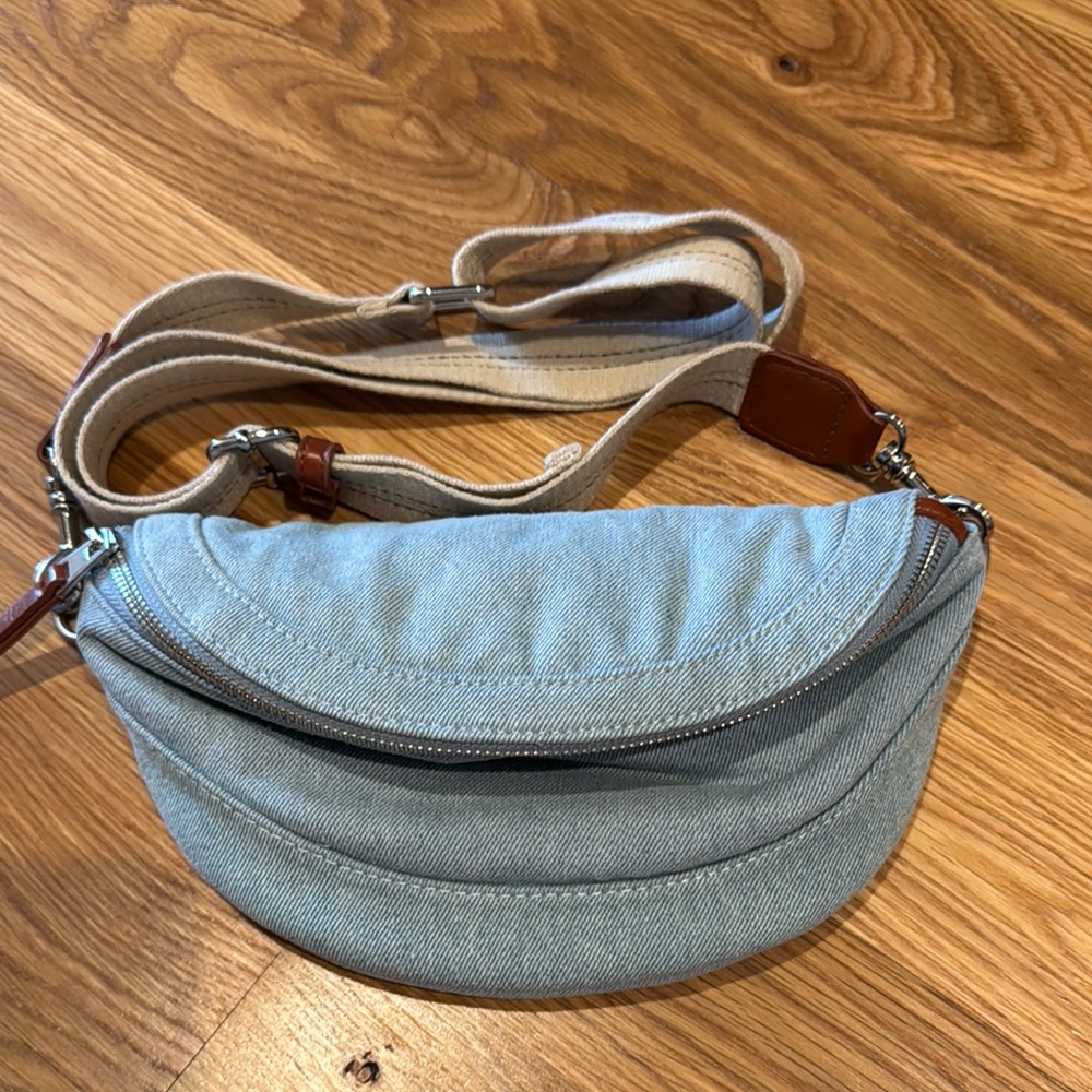 Blue Denim Crossbody Bag